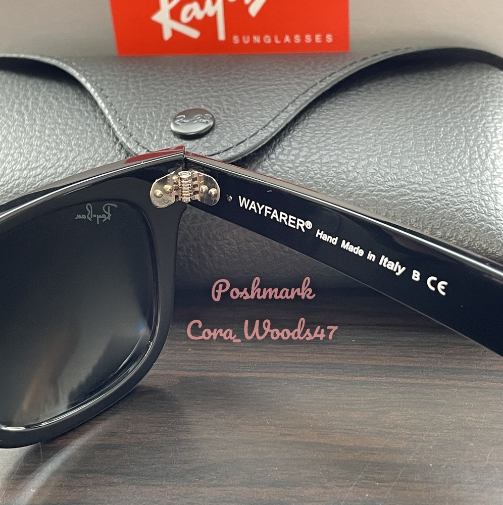RayBan Wayfarer Black Lenses RB2140 Black Frame 50 / 54 Unisex New - Picture 7 of 16